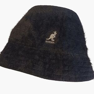 Kangol Furgora Lindale Angora Blend Bucket Hat Sz Lg Unisex Streetwear VTG Black